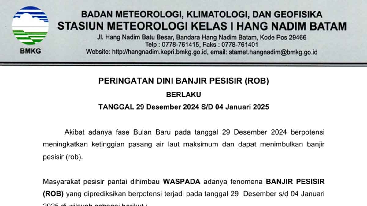 Waspada Banjir Rob Bmkg Prediksi Fenomena Pasang Maksimum Di Pesisir