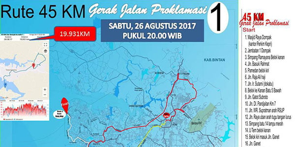 Malam Ini Gerak Jalan 45 KM “INILAH JADWAL DAN RUTENYA”