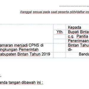 Contoh Surat Lamaran Cpns Rokan Hilir