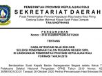 Pengumuman Lulus Seleksi Penerimaan CPNS Provinsi Kepri