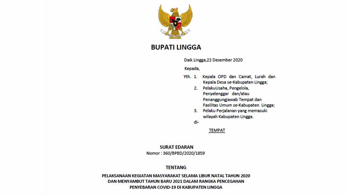 Surat Edaran Bupati Lingga No 360/BPBD/2020/1859 PDF