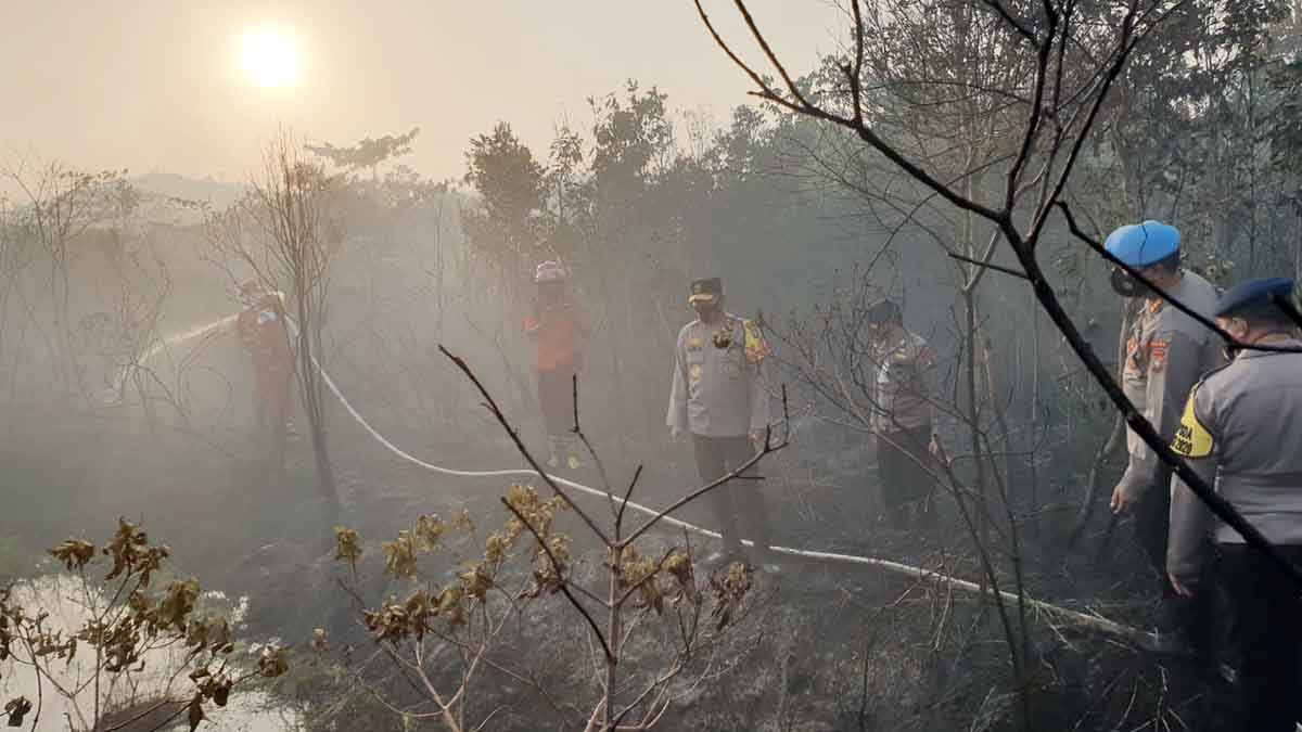 Kapolda Pimpin Langsung Pemadaman Kebakaran Hutan dan Lahan di Pulau Galang