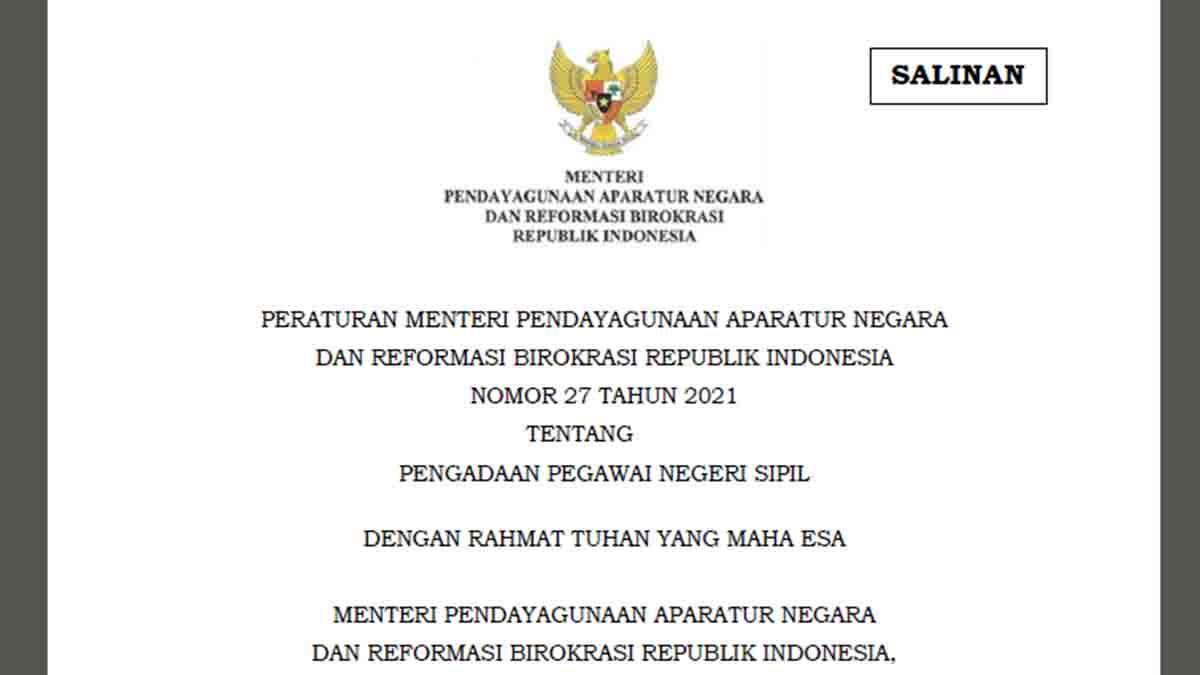 Peraturan Menpan No 27 Tahun 2021 (PDF)