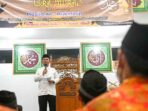 Gubernur Kepri, Ansar Ahmad, menyampaikan sambutan pada peringatanIsra Miraj Nabi Muhammad SAW 1443 H di Masjid Al Mukminin Tanjung Pinang