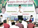 Gubernur Kepulauan Riau, Ansar Ahmad, menyampaikan kata sambutan pada peringatan Isra Miraj Nabi Muhammad SAW 1443 H di Masjid Al Uswah Tanjung Pinang
