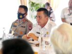 Gubernur Kepulauan Riau, Ansar Ahmad, saat menghadiri Rapat Koordinasi Bidang Kepariwisataan Provinsi Kepulauan Riau, di Marina Room, Nongsa Point Marina Batam