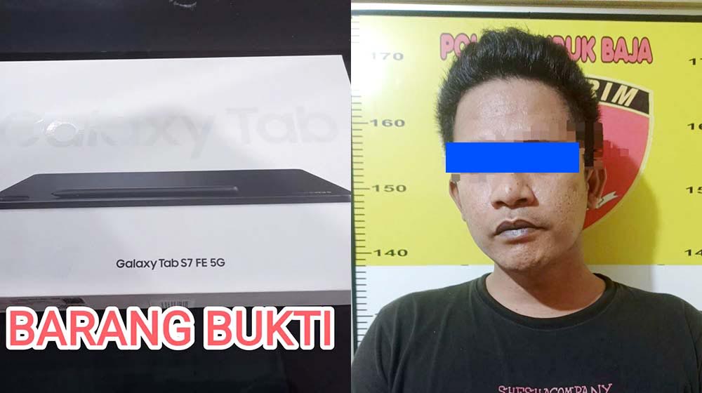 Curi HP Samsung Galaxy Tab S7 FE 5G Warna Mystic Black, Seorang Pria Diringkus Unit Reskrim Polsek Lubuk Baja