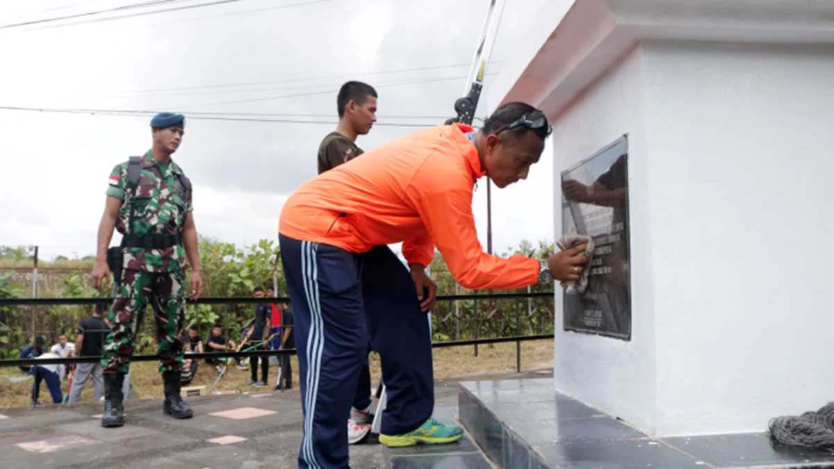 Gelar Karya Bhakti Korve di Lokasi Monumen Perjuangan TNI AU, Danlanud RHF Tanjung Pinang Ungkap Sejarah TNI AU Tumpas Gerakan PRRI 1958