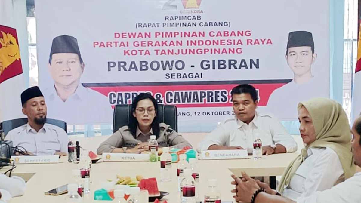Rapimcab, DPC Partai Gerindra Kota Tanjung Pinang Deklarasikan Pasangan Pilpres 2024
