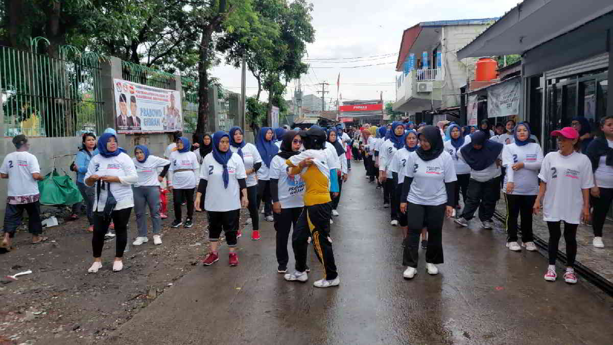Senam Gemoy Bersama Relawan Prabowo Merah Putih di Bekasi, Dukungan Pilpres Happy
