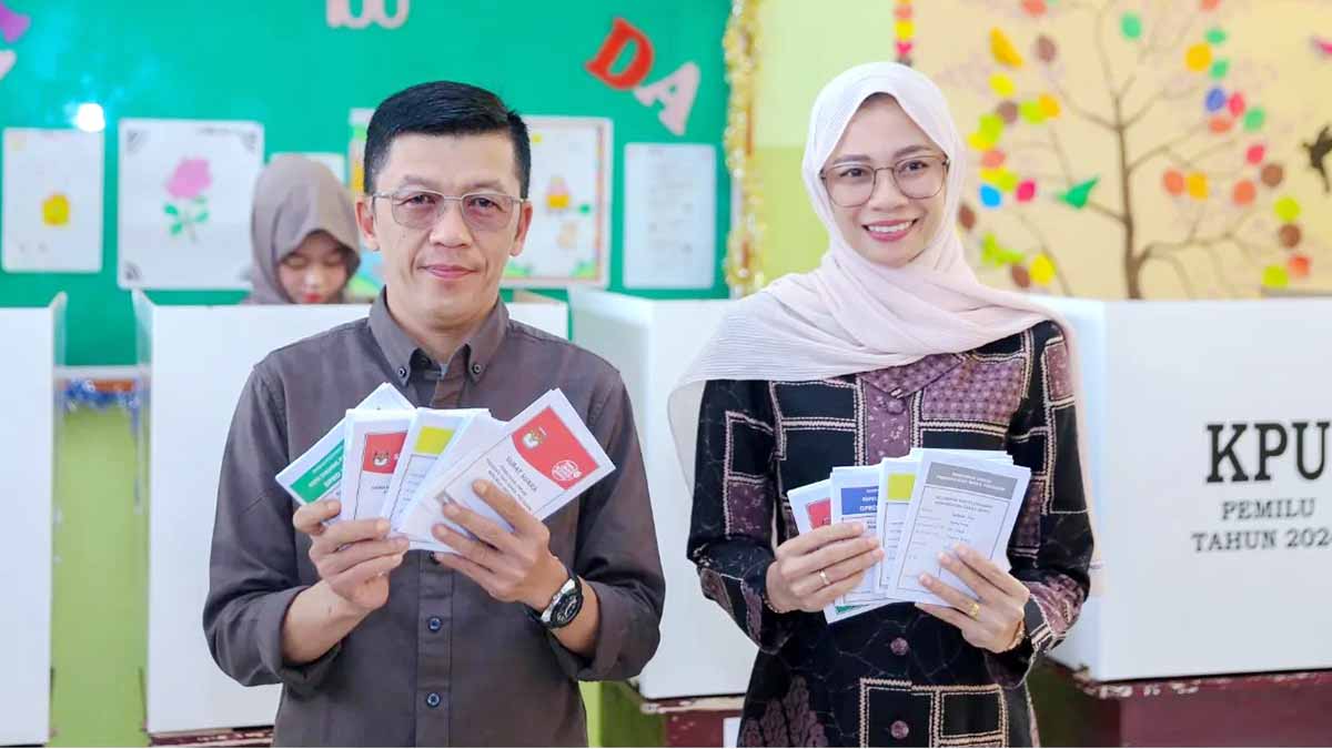 Nyoblos di TPS 14, Pj Hasan: Ciptakan Pemilu Damai dan Demokratis, Hindari Perpecahan
