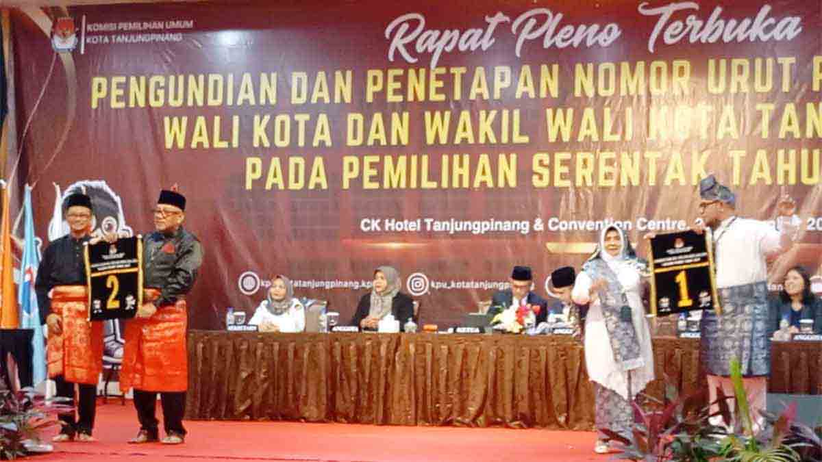 Pengundian Nomor Urut Pilwako Tanjung Pinang 2024, Lis-Rahma Siap Bertarung