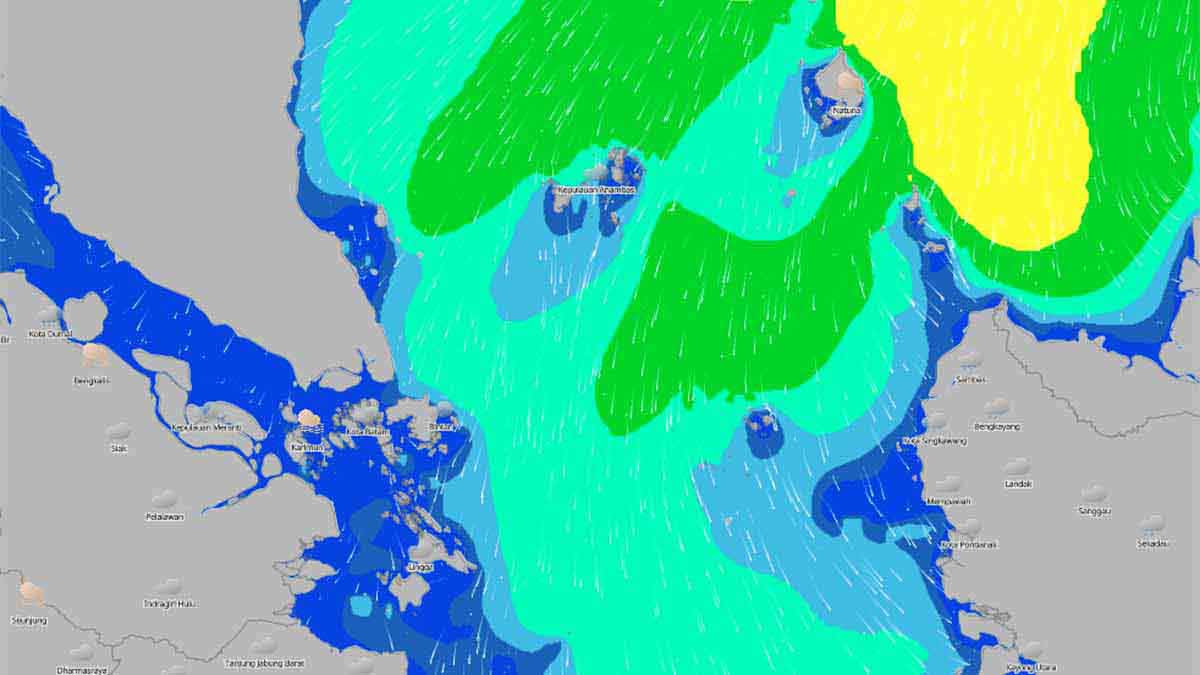 Prakiraan Gelombang Laut di Perairan Bintan, Lingga, Natuna dan Anambas, Sabtu 1 Februari 2025. (Foto : BMKG)