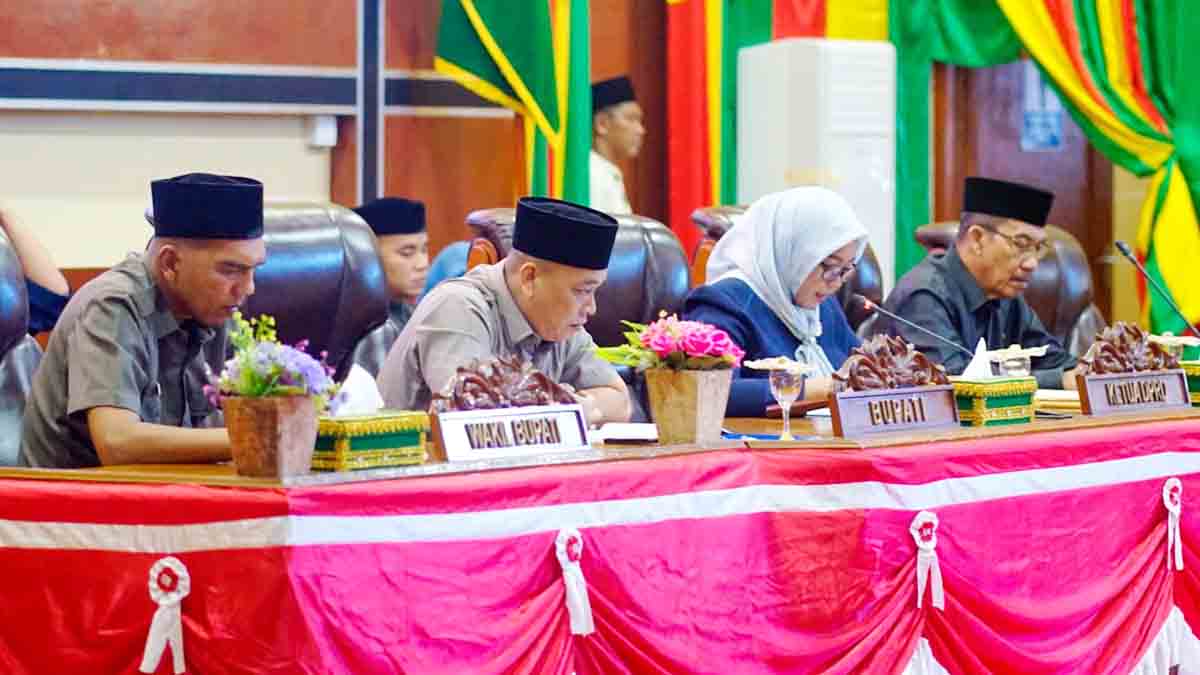 Ketua DPRD Kabupaten Lingga, Maya Sari, memimpin rapat paripurna pengusulan Ranperda tentang Penyelenggaraan Kabupaten Layak Anak (KLA)