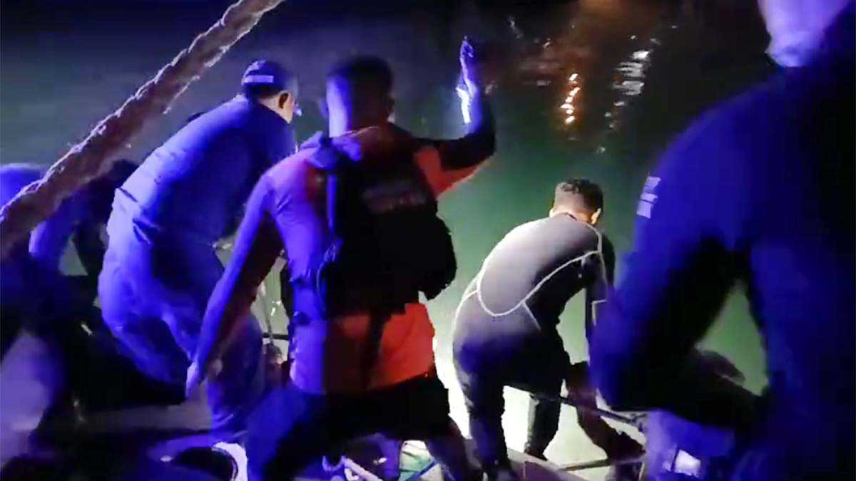 Evakuasi Dramatis: Pengusaha Tewas Terjebak di Dalam Kendaraan di Laut Tanjung Pinang di Tengah Gelapnya Malam
