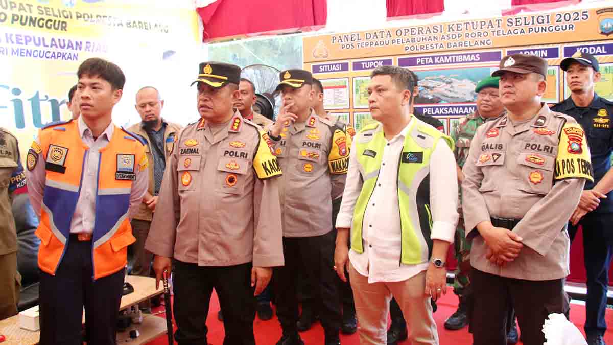 Kapolresta Barelang, Kombes Pol Zaenal Arifin, saat melakukan kunjungan kerja ke Pelabuhan ASDP Roro Telaga Punggur, Kota Batam