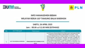 4 Jam Mati Lampu Wilayah II, PLN Tanjung Balai Karimun Lakukan Pengujian PMT PLTD-PLTU, Aliran Listrik Padam Sabtu 26 April 2025