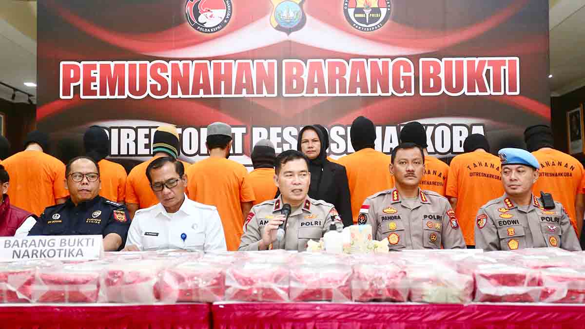 Polda Kepri Musnahkan 96 Kg Sabu dan 3.970 Butir Ekstasi, Selamatkan Ratusan Ribu Jiwa