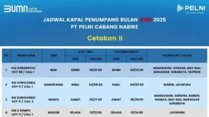Jadwal Kapal PELNI Juni 2025 dari Pelabuhan Nabire: KM Doro Londa, KM Dobonsolo & KM Gunung Dempo Layani Rute Timur Indonesia