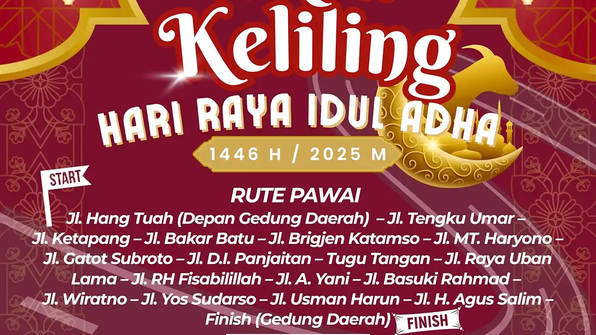 Rute Lengkap Pawai Takbir Idul Adha 2025 di Kota Tanjung Pinang