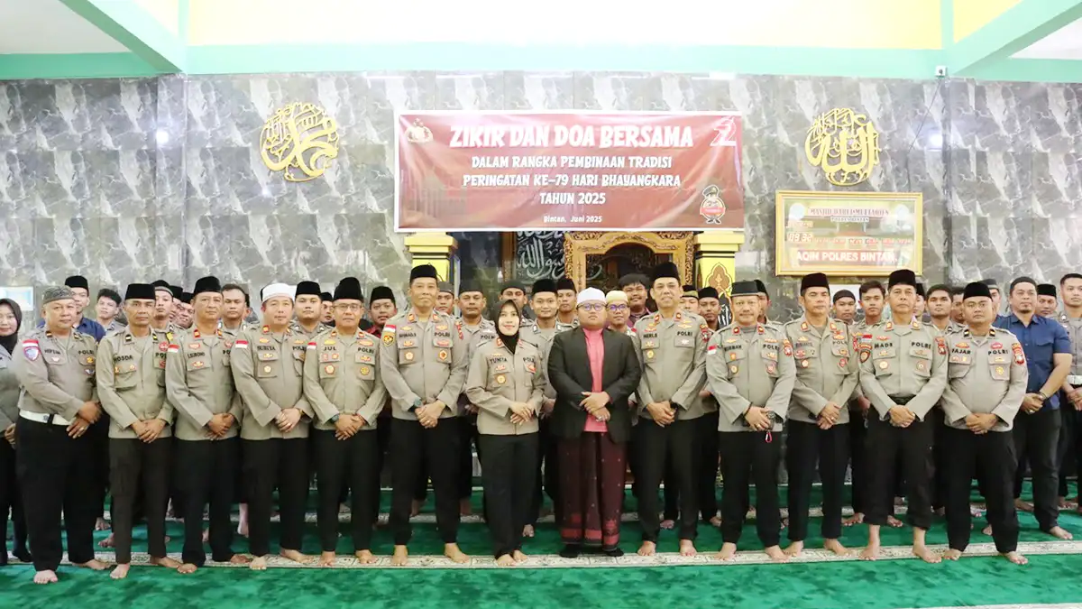 Zikir dan Doa Bersama Warnai HUT Bhayangkara ke-79 di Polres Bintan