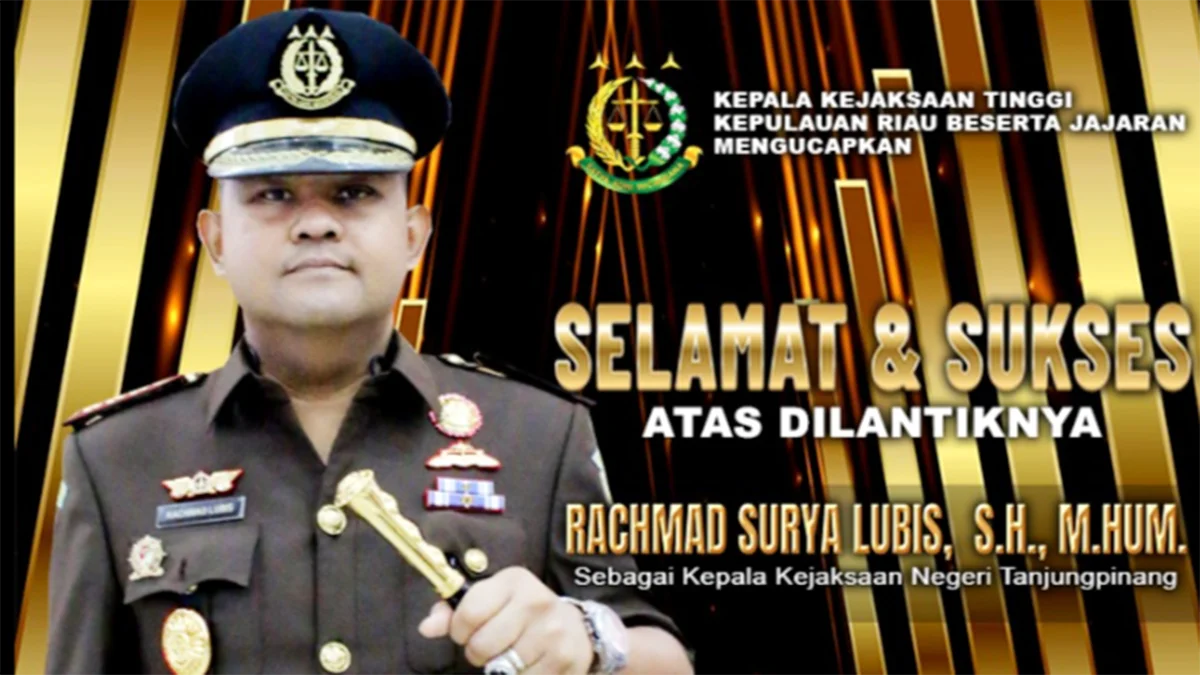 Rahmad Surya Lubis Dilantik sebagai Kajari Tanjungpinang, Kajati Kepri Tekankan Kawal Ketat Program Strategis Daerah
