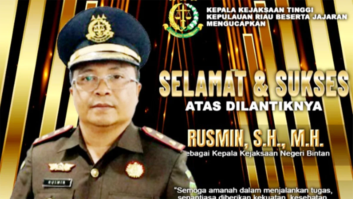Rusmin Resmi Dilantik jadi Kajari Bintan Kajati Kepri Ingatkan Kawal Pembangunan di Kawasan Ekonomi Khusus