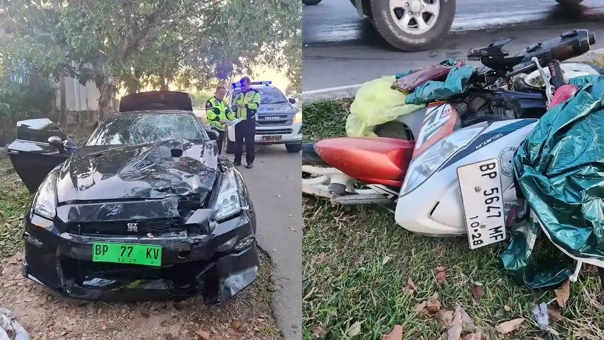 BREAKING: Kecelakaan Sport Car di Batam Tewaskan Pengendara Motor