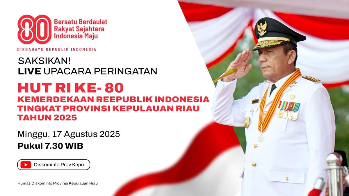 Gubernur Ansar Ahmad Pimpin Upacara HUT RI ke-80 di Tanjungpinang