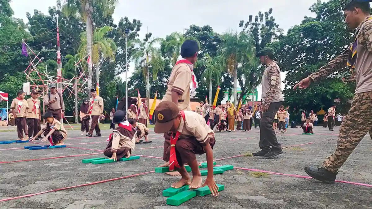 Permainan Tradisional dan Joget Dangkong Meriahkan HUT Ke-64 Pramuka di Tanjungpinang