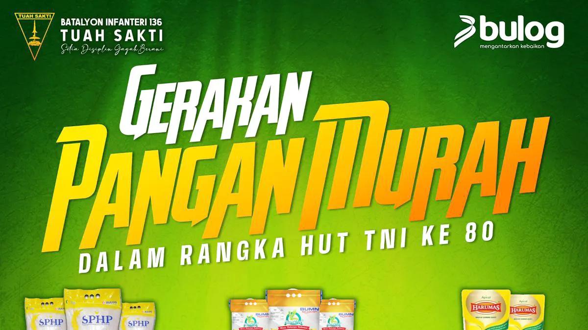 Catat! Besok Sabtu, Yonif 136/Tuah Sakti Gelar Gerakan Pangan Murah Sambut HUT ke-80 TNI di 2 Lokasi di Batam