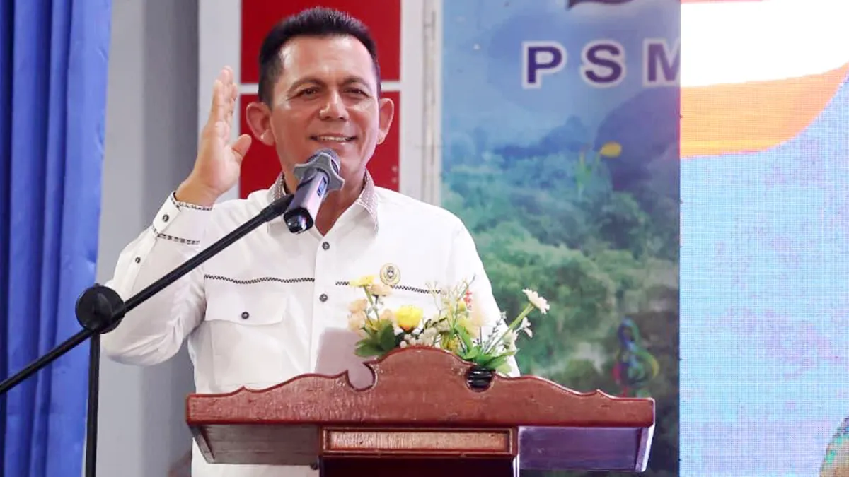 Gubernur Kepulauan Riau, Ansar Ahmad, selaku Ketua Asosiasi Provinsi (Asprov) PSSI Kepri menyampaikan kata sambutan
