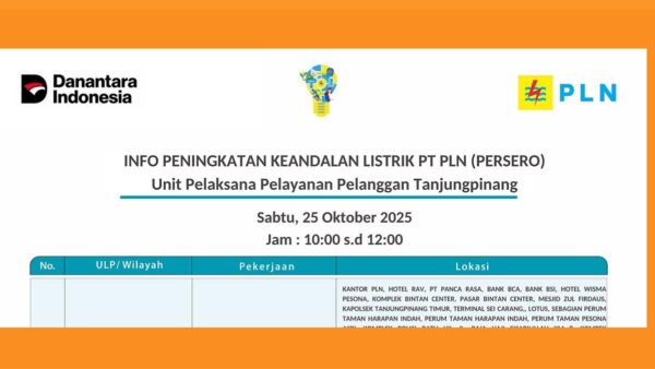Hotel, Bank, Pabrik, Perumahan hingga Pasar Bintan Center Tanjungpinang Terdampak Pemadaman PLN Sabtu 25 Oktober 2025