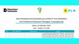 Puluhan Perumahan di Tanjungpinang Terdampak Pemadaman PLN, Sabtu 25 Oktober 2025