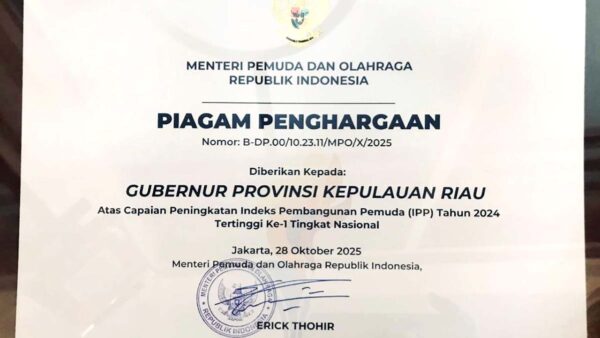 Gubernur Kepri Ansar Ahmad Raih Penghargaan Wirasena 2025 sebagai Kepala Daerah dengan Peningkatan IPP Tertinggi Nasional