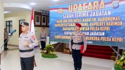 Kapolda Kepri Pimpin Sertijab Sejumlah Pejabat Utama, Rotasi Strategis Perkuat Kinerja Polda Kepri