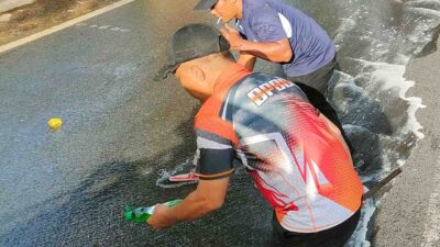 BPBD Tanjungpinang Soroti Maraknya Tumpahan Oli di Jalan Raya