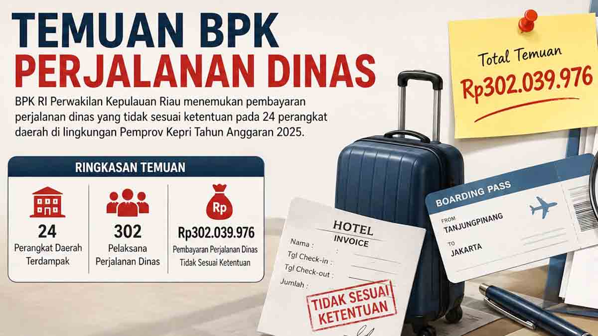 BPK Periksa 302 Pelaksana Perjalanan Dinas pada 24 OPD Pemprov Kepri