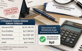 Seluruh Kelebihan Pembayaran Perjalanan Dinas di Pemprov Kepri Sudah Disetor ke Kas Daerah