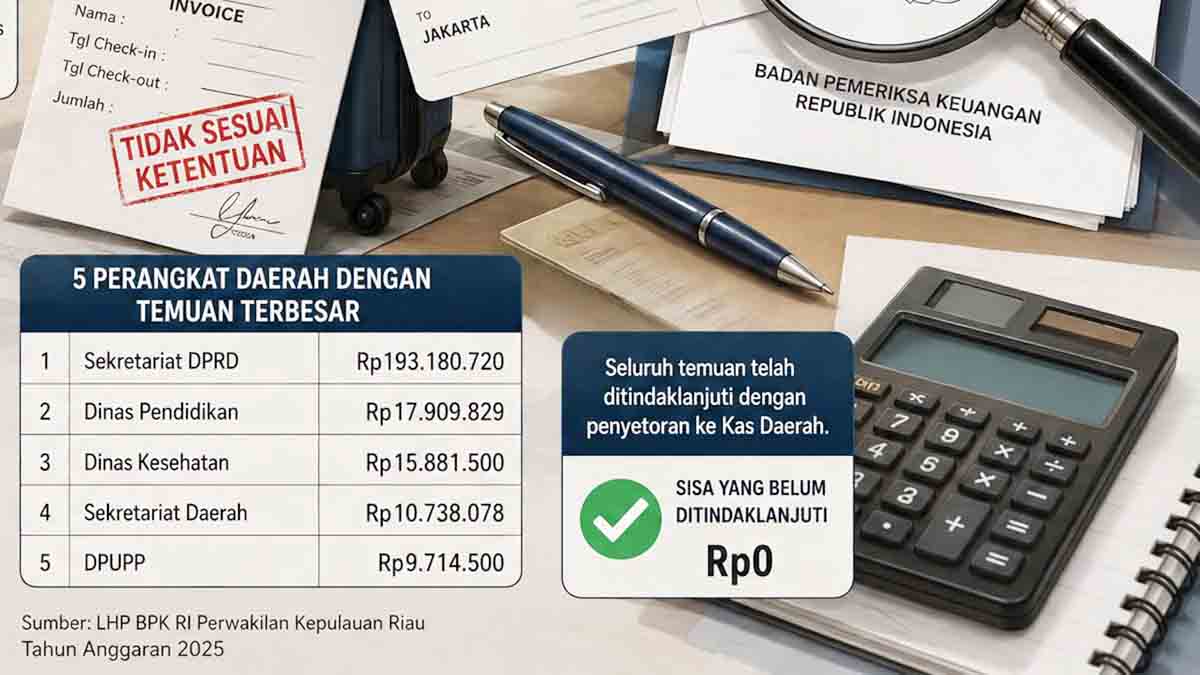 Seluruh Kelebihan Pembayaran Perjalanan Dinas di Pemprov Kepri Sudah Disetor ke Kas Daerah