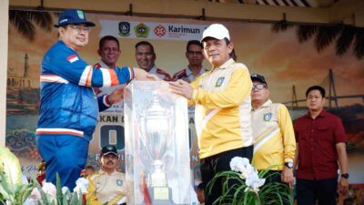 Pertandingan salah satu cabang olahraga pada POPDA X Kepri 2026 di Karimun.