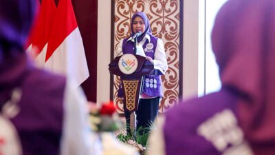 Pembina Posyandu Provinsi Kepulauan Riau Dewi Kumalasari menyampaikan peran penting kader Posyandu dalam pelayanan dasar masyarakat.