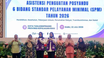 Kegiatan Asistensi Penguatan Posyandu Enam Bidang SPM di Tanjungpinang membahas perluasan layanan Posyandu.