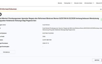 Menteri PANRB Rini Widyantini menerbitkan Surat Menteri PANRB B257/M.KT.02/2026 tentang fleksibilitas kerja ASN.